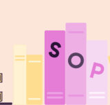 Illustration of books on a shelf, with 3 books titled 'S', 'O' and 'P'