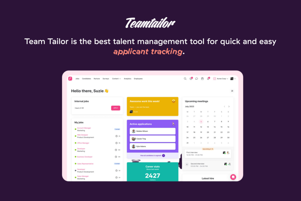 Best talent management systems — Team Tailor