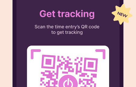 Scan QR code to start time tracking