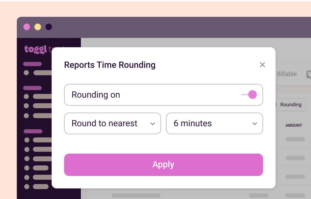 Screenshot of rounding feature in reports