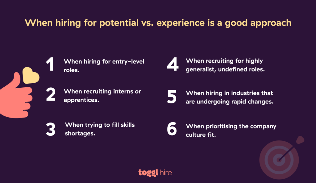 when it makes sense to hire for potential vs experience