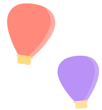 Illustration of 2 hot air balloons